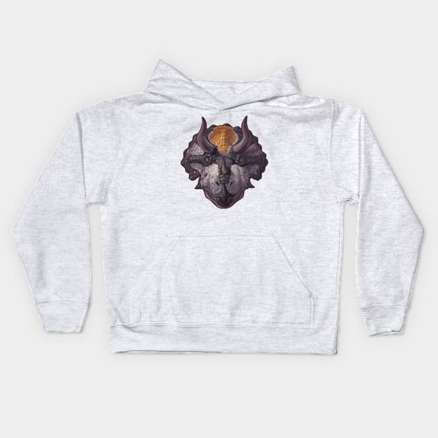 Triceratops horridus Kids Hoodie by CoffeeBlack